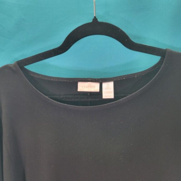 Chicos Womens Black Long Sleeve Top Size 0 - Picture 3 of 11
